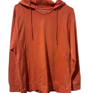 Athleta Womens Terracotta Orange V-Neck Pullover Hoodie Sweatshirt XS